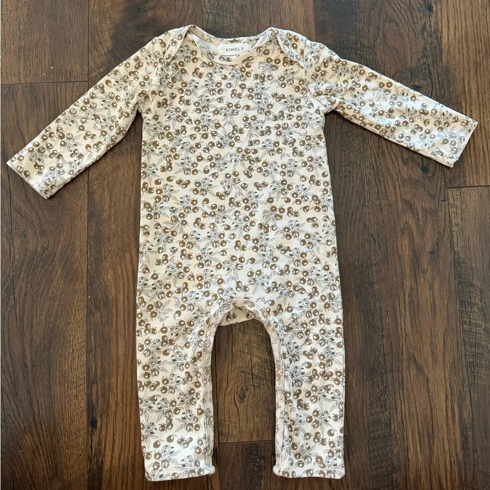 Kindly Cream Floral Print Kids One-Piece